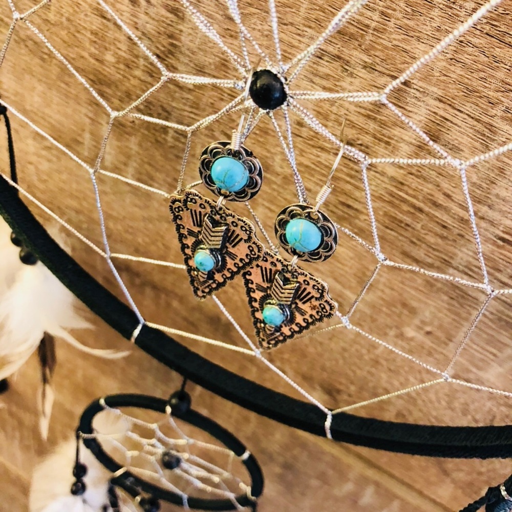 *NEW* Silver & Turquoise Drop Native earring